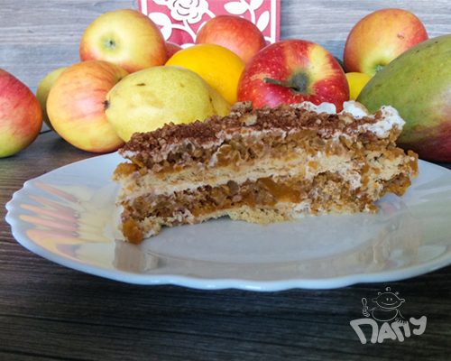 Сурова торта с тиква и ябълки